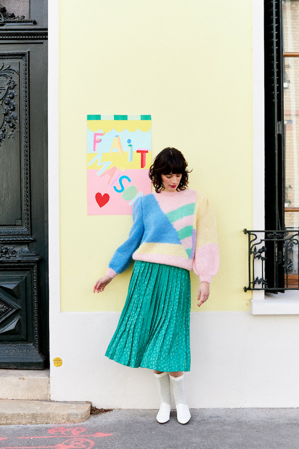Priscilla Sweater - ijsbeer- made by tantilly